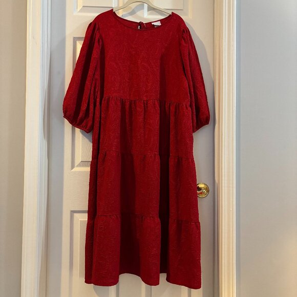Ava & Viv Red Tiered Dress - Picture 1 of 5